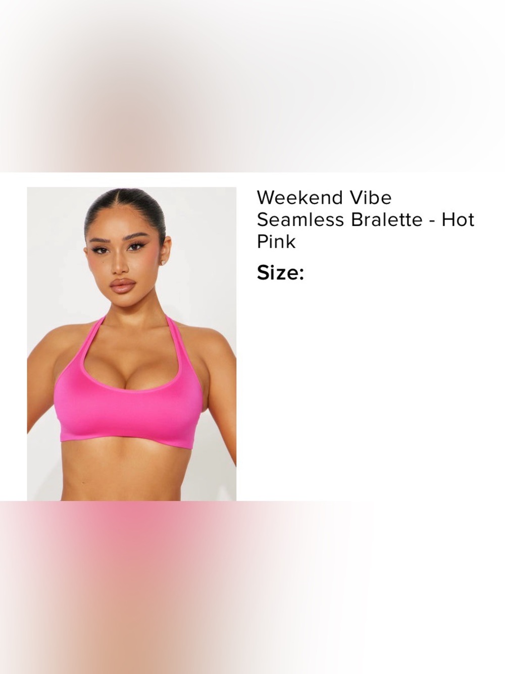 Fashion Nova Seamless Halter Bralette - Hot Pink